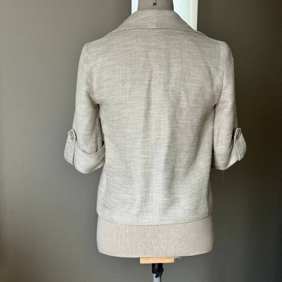 PEACE OF CLOTH Light Cotton Linen Blend 3/4 Sleeve Blazer - Size 0 - Picture 8 of 11